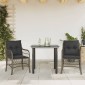 vidaXL Σετ Επίπλων Bistro 3 τεμ Γκρι Συνθετικό Ρατάν με Μαξιλάρια