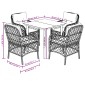 vidaXL Σετ Τραπεζαρίας Κήπου 5 τεμ. Μπεζ Συνθετικό Ρατάν με Μαξιλάρι