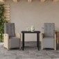 vidaXL Σετ Επίπλων Bistro 3 τεμ. Μπεζ Συνθετικό Ρατάν με Μαξιλάρια