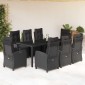 vidaXL Σετ Τραπεζαρίας Κήπου 9 τεμ Μαύρο από Συνθ. Ρατάν με Μαξιλάρια