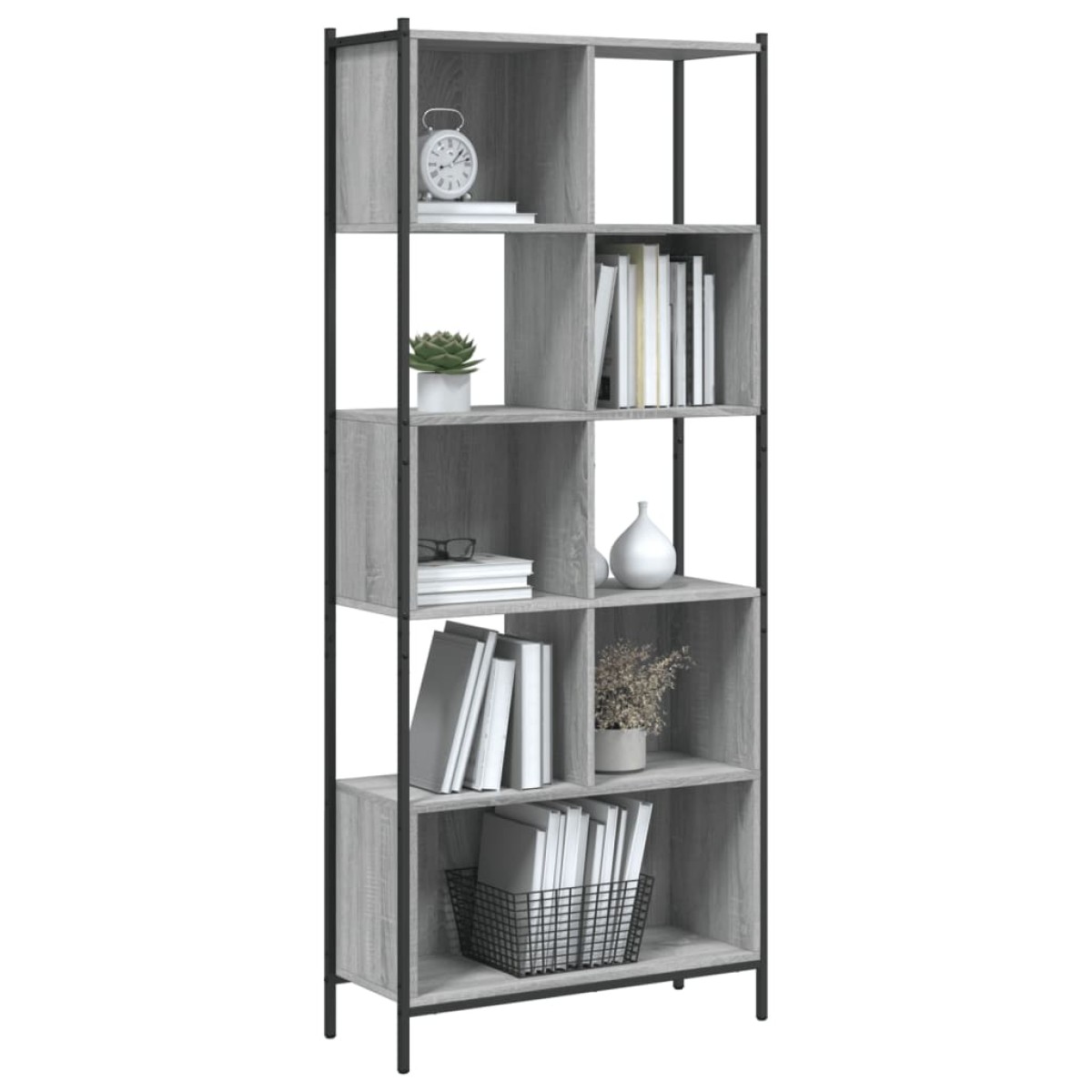 vidaXL Βιβλιοθήκη Γκρι Sonoma 72 x 28 x 172 εκ. από Επεξεργασμένο Ξύλο