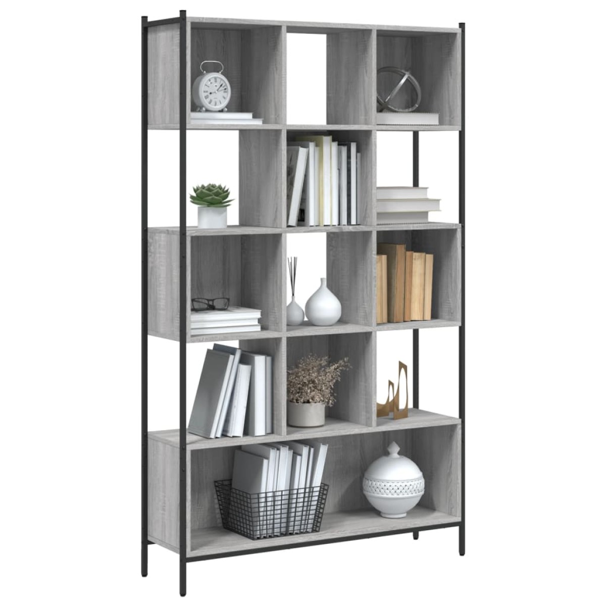 vidaXL Βιβλιοθήκη Γκρι Sonoma 102 x 28 x 172εκ. από Επεξεργασμένο Ξύλο