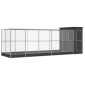 vidaXL Κλουβί με Επέκταση Ασημένιο 623x203x216 εκ. Ατσάλινο