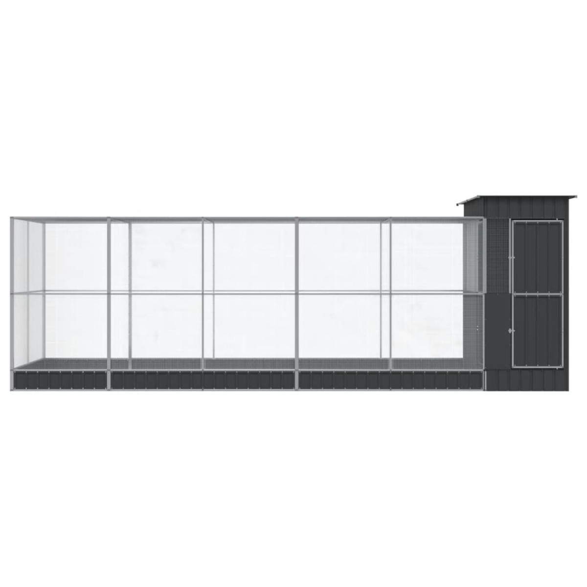 vidaXL Κλουβί με Επέκταση Ασημένιο 623x203x216 εκ. Ατσάλινο