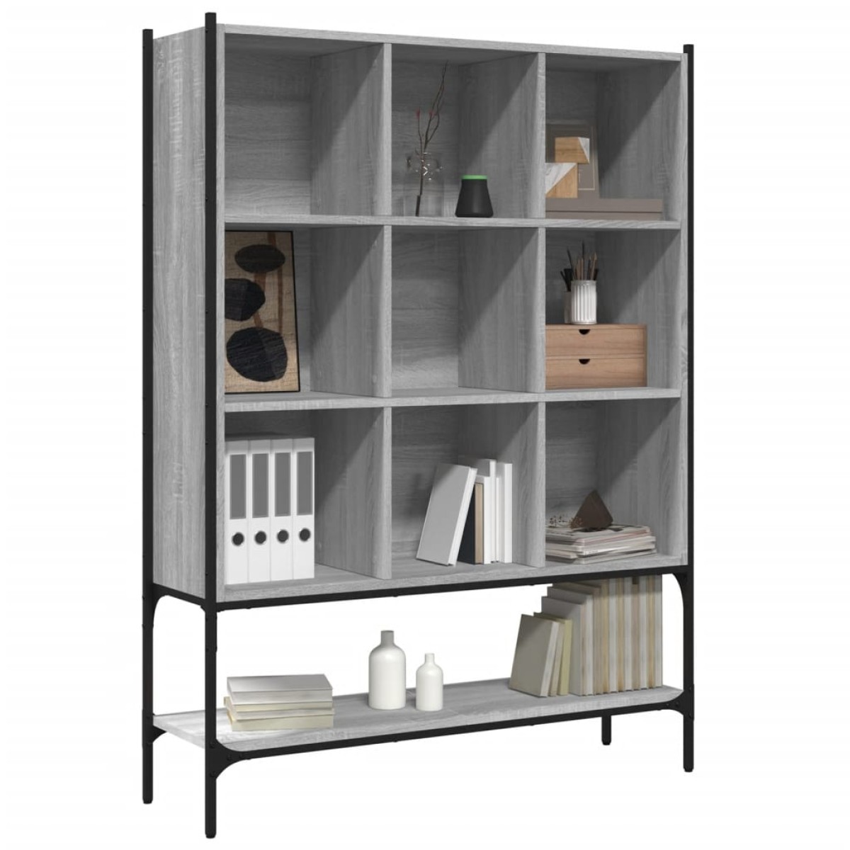 vidaXL Βιβλιοθήκη Γκρι Sonoma 102x30x141,5 εκ. από Επεξεργασμένο Ξύλο