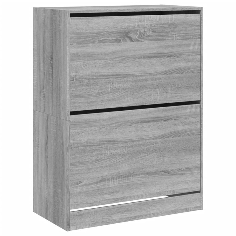 vidaXL Παπουτσοθήκη με 2 Ανακλ. Συρτάρια Γκρι Sonoma 80x42x108 εκ.