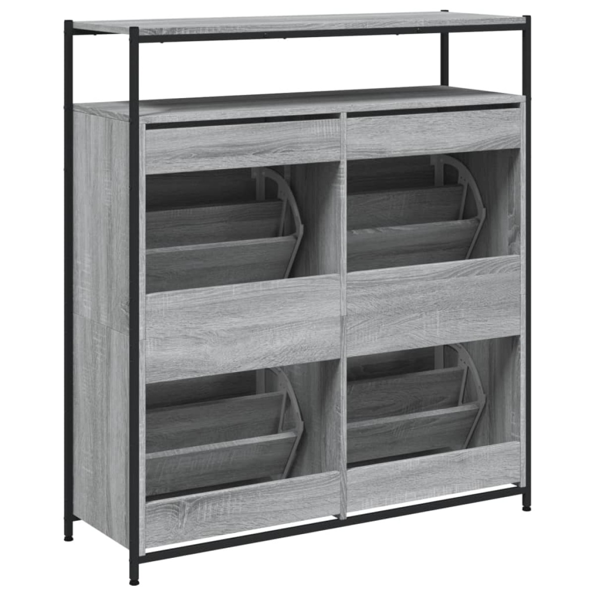 vidaXL Παπουτσοθήκη με 4 Ανακλ. Συρτάρια Γκρι Sonoma 100x34x112 εκ.