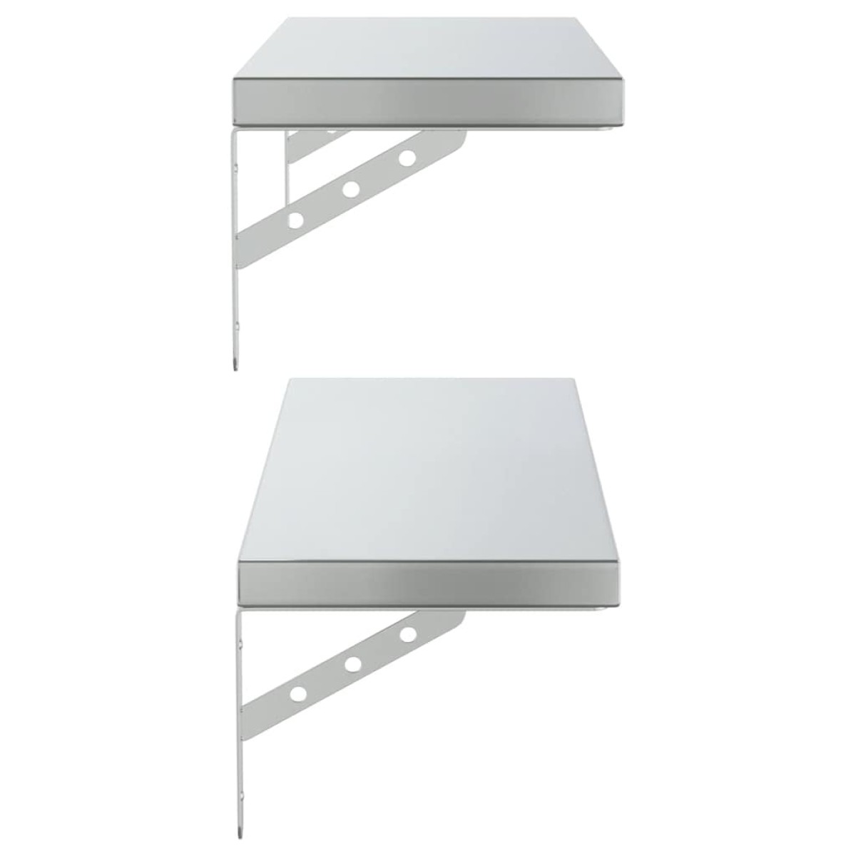 vidaXL Ράφια Τοίχου 2Τεμ. Ασημί 75x23,5 εκ. Ανοξείδωτο Ατσάλι