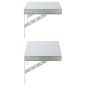 vidaXL Ράφια Τοίχου 2Τεμ. Ασημί 50x23,5 εκ. Ανοξείδωτο Ατσάλι