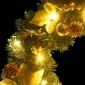 vidaXL Χριστουγεννιάτικο Στεφάνι με Φωτάκια LED Πράσινο 60 εκ. από PVC
