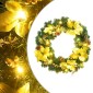 vidaXL Χριστουγεννιάτικο Στεφάνι με Φωτάκια LED Πράσινο 60 εκ. από PVC