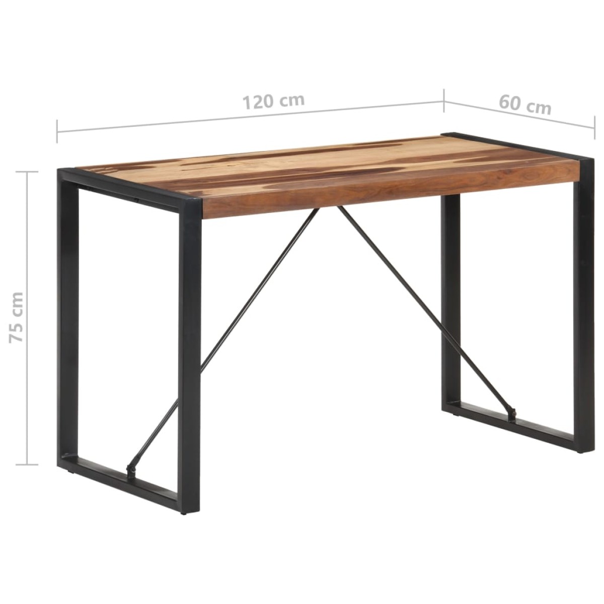 vidaXL Τραπεζαρία 120 x 60 x 75 εκ. Μασίφ Ξύλο με Φινίρισμα Sheesham
