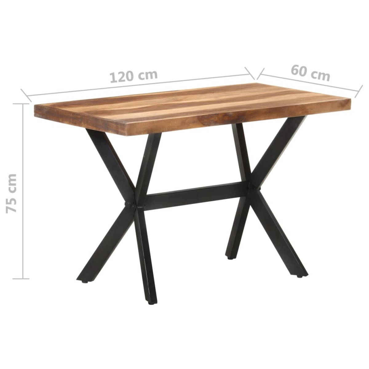 vidaXL Τραπεζαρία 120 x 60 x 75 εκ. Μασίφ Ξύλο & Μελί Φινίρισμα
