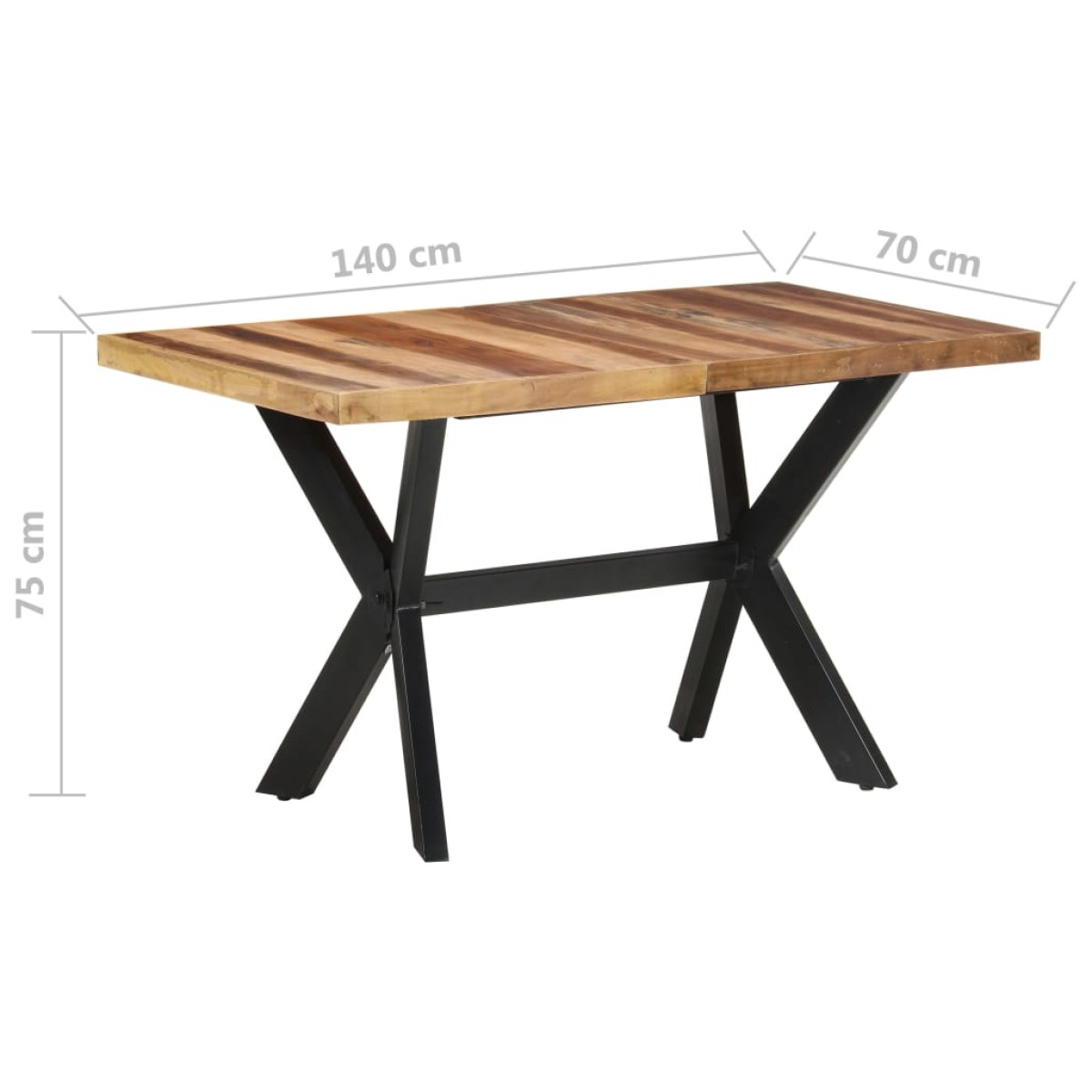 vidaXL Τραπεζαρία 140 x 70 x 75 εκ. Μασίφ Ξύλο & Μελί Φινίρισμα
