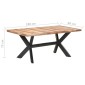 vidaXL Τραπεζαρία 180 x 90 x 75 εκ. Μασίφ Ξύλο & Μελί Φινίρισμα