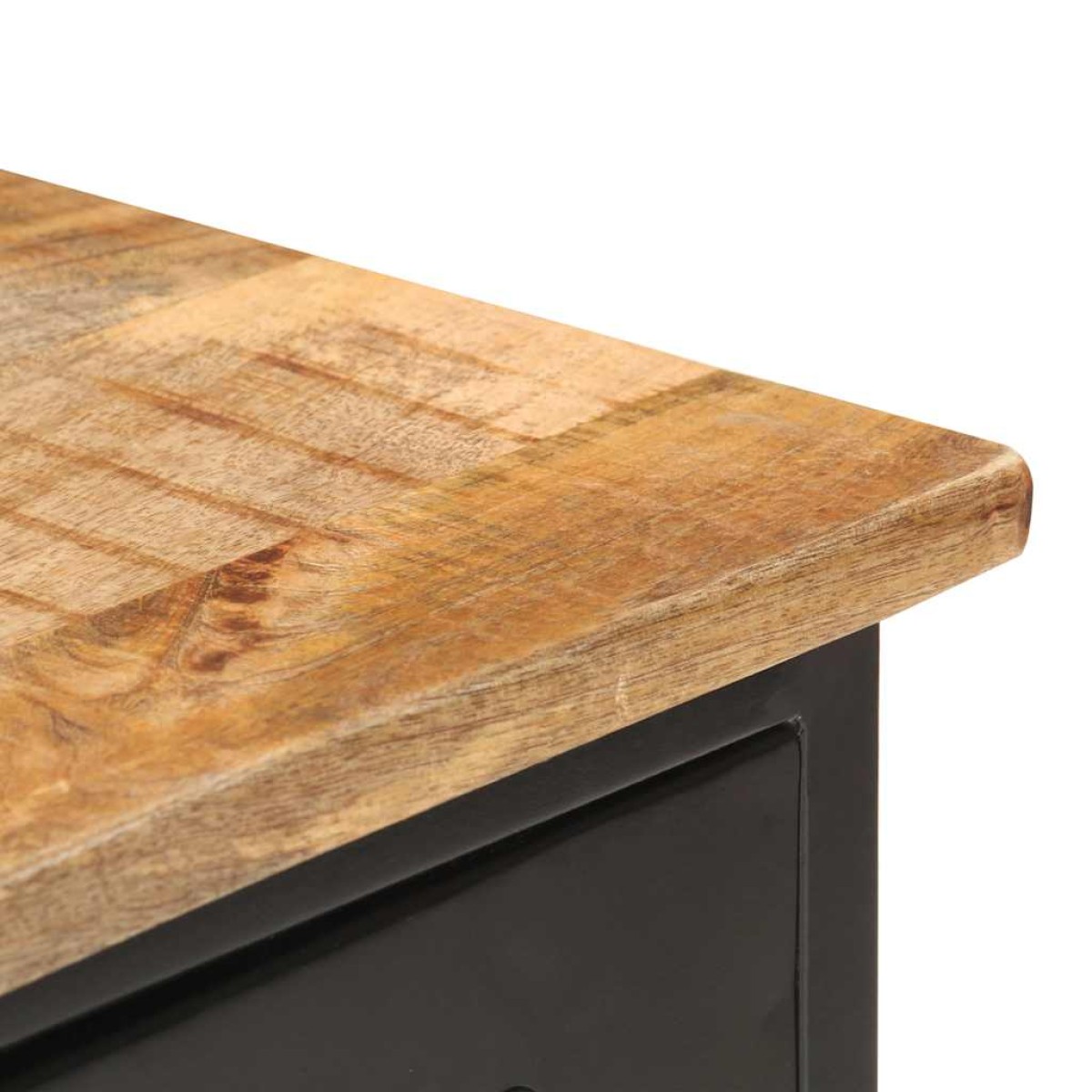 vidaXL Μπουφές 110x30x65 εκ. Μασίφ Ακατέργαστο Ξύλο Μάνγκο και Ατσάλι