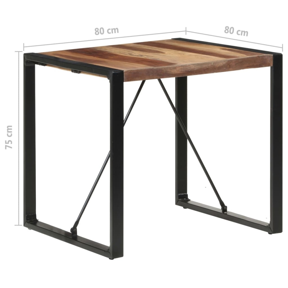 vidaXL Τραπεζαρία 80 x 80 x 75 εκ. Μασίφ Ξύλο με Φινίρισμα Sheesham