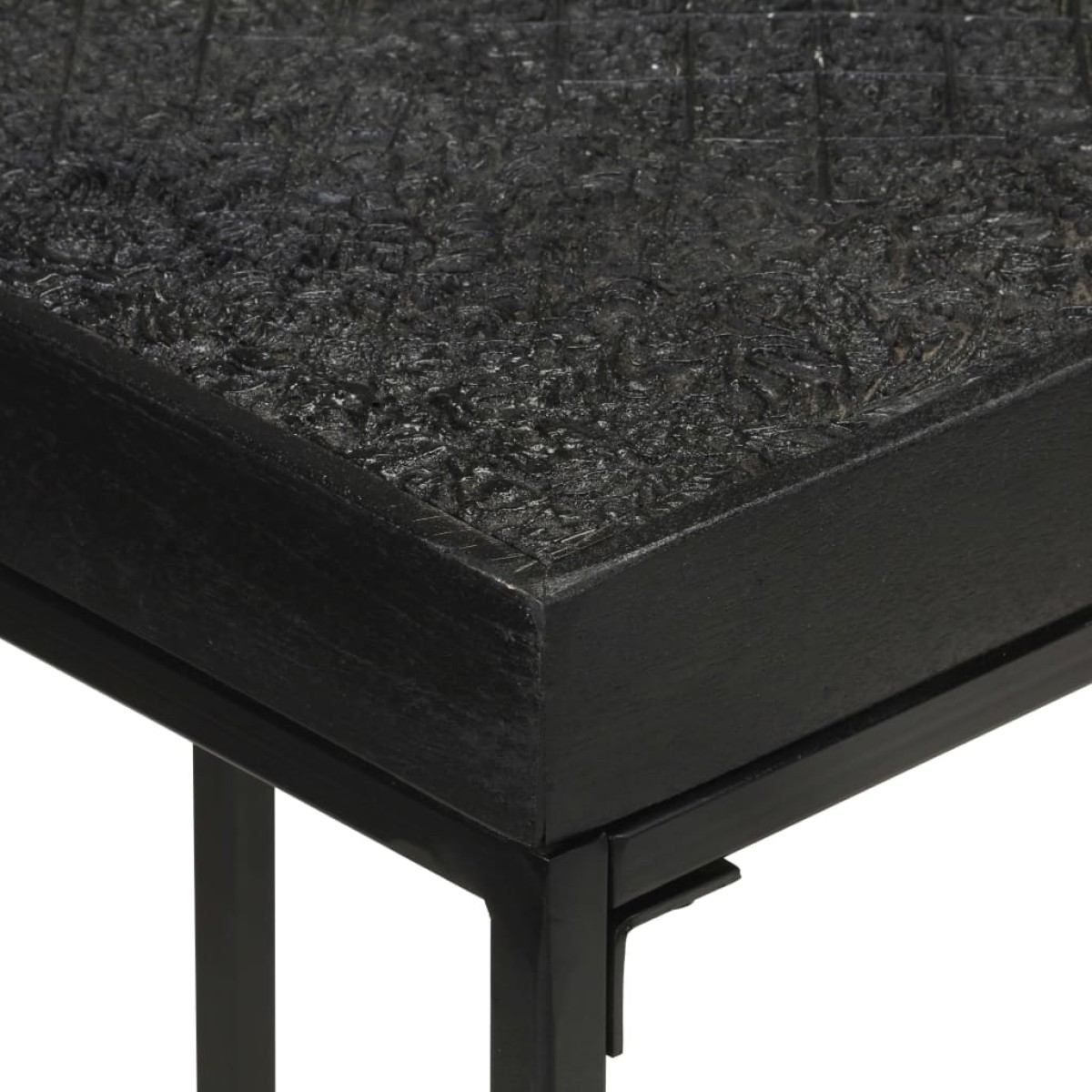 vidaXL Τραπέζι Κονσόλα Μαύρο 110x35x76 εκ. Μασίφ Ξύλο Ακακίας & Μάνγκο