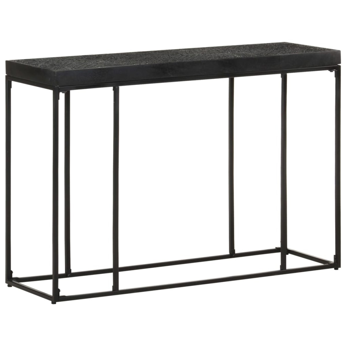 vidaXL Τραπέζι Κονσόλα Μαύρο 110x35x76 εκ. Μασίφ Ξύλο Ακακίας & Μάνγκο