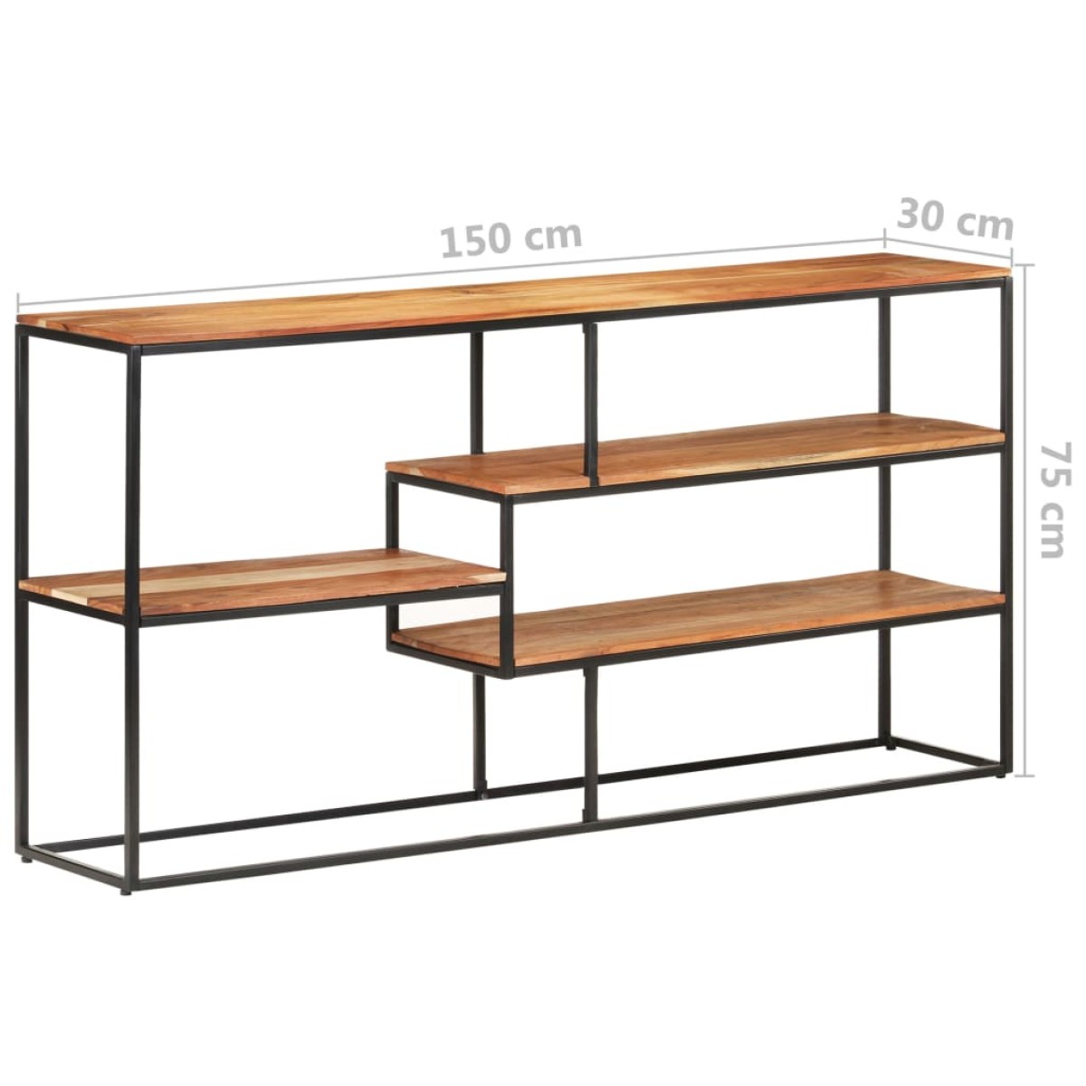 vidaXL Ραφιέρα 150 x 30 x 75 εκ. από Μασίφ Ξύλο Ακακίας