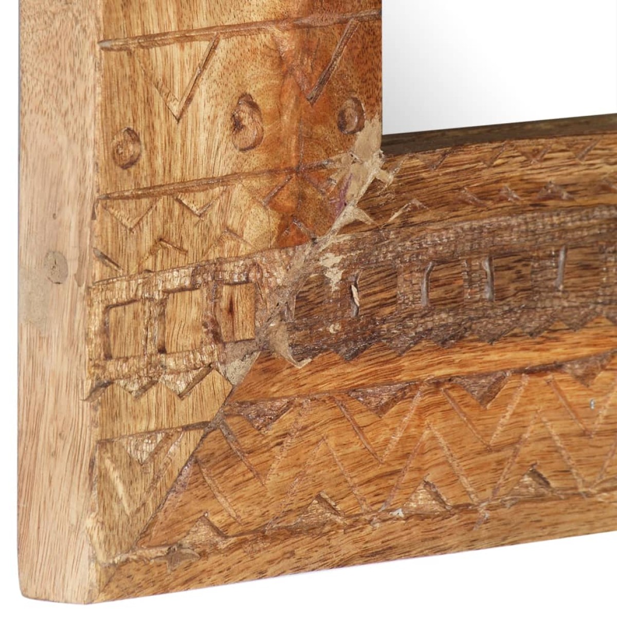 vidaXL Καθρέφτης Σκαλιστός στο Χέρι 50x50x11 εκ. από Μασίφ Ξύλο Μάνγκο