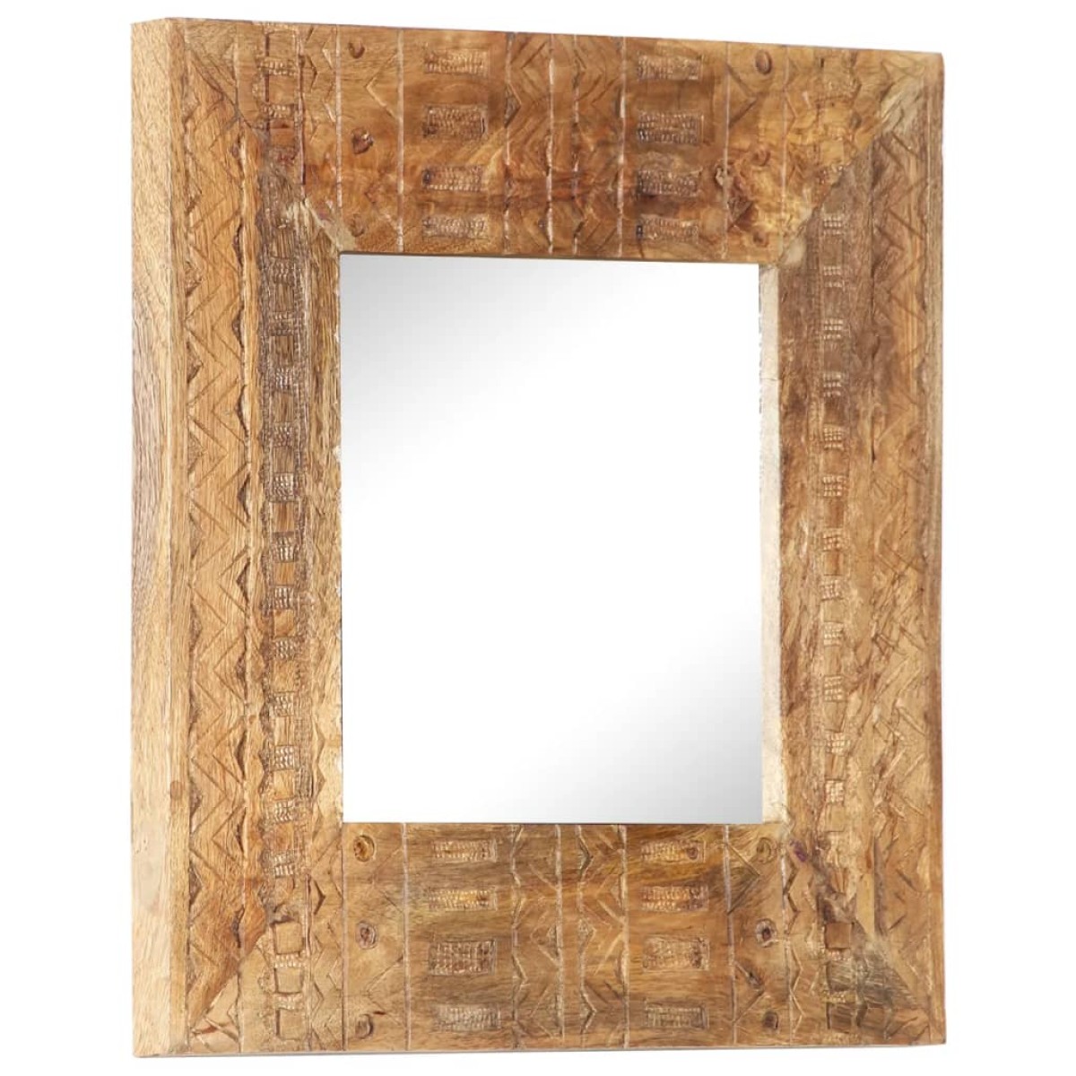 vidaXL Καθρέφτης Σκαλιστός στο Χέρι 50x50x11 εκ. από Μασίφ Ξύλο Μάνγκο