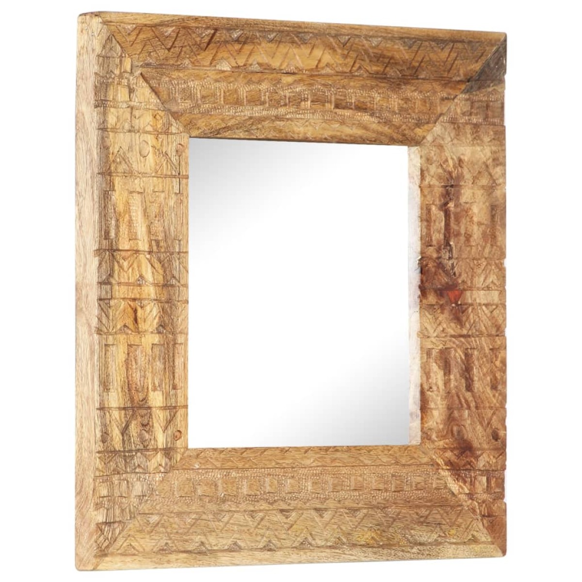 vidaXL Καθρέφτης Σκαλιστός στο Χέρι 50x50x11 εκ. από Μασίφ Ξύλο Μάνγκο