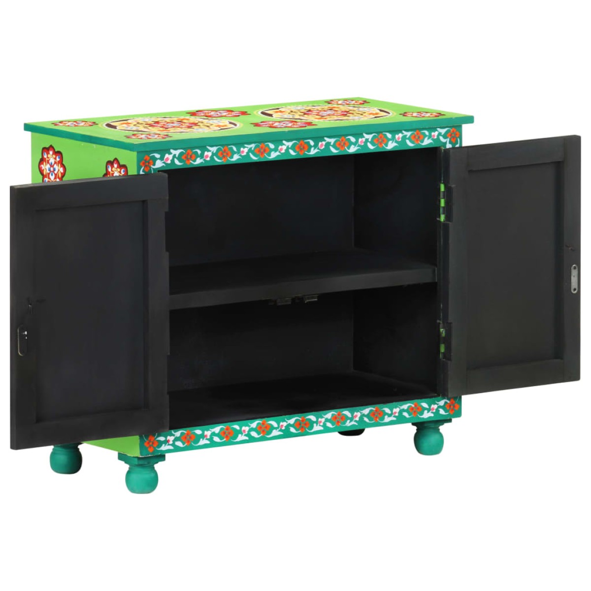 vidaXL Ντουλάπι με Χειροπ. Λεπτομέρειες 70x35x60 εκ. Μασίφ Ξύλο Μάνγκο