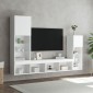 vidaXL Έπιπλα Τοίχου Τηλεόρασης 4 τεμ LED Λευκά από Επεξεργασμένο Ξύλο