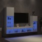 vidaXL Έπιπλα Τοίχου Τηλεόρασης 4 τεμ LED Λευκά από Επεξεργασμένο Ξύλο