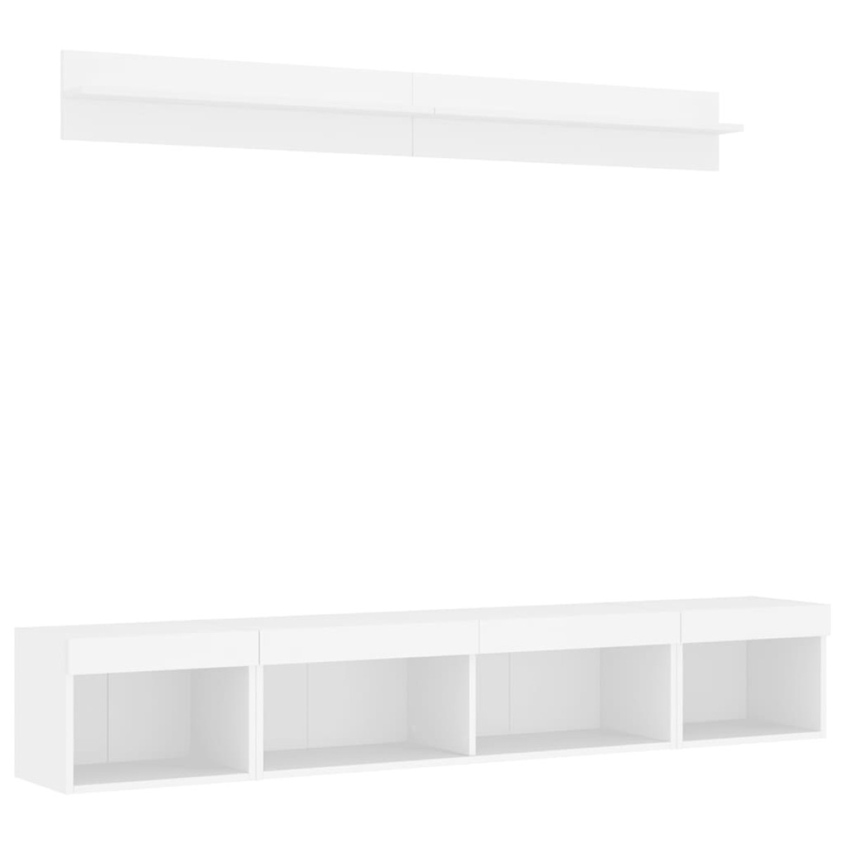 vidaXL Έπιπλα Τοίχου Τηλεόρασης 5 τεμ LED Λευκά από Επεξεργασμένο Ξύλο
