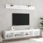 vidaXL Έπιπλα Τοίχου Τηλεόρασης 5 τεμ LED Λευκά από Επεξεργασμένο Ξύλο