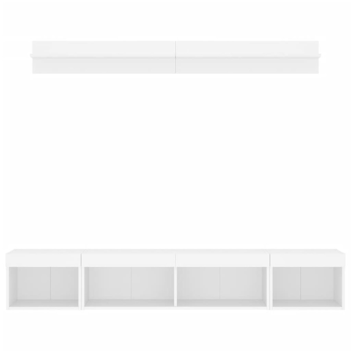 vidaXL Έπιπλα Τοίχου Τηλεόρασης 5 τεμ LED Λευκά από Επεξεργασμένο Ξύλο