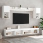 vidaXL Έπιπλα Τοίχου Τηλεόρασης 6 τεμ LED Λευκά από Επεξεργασμένο Ξύλο