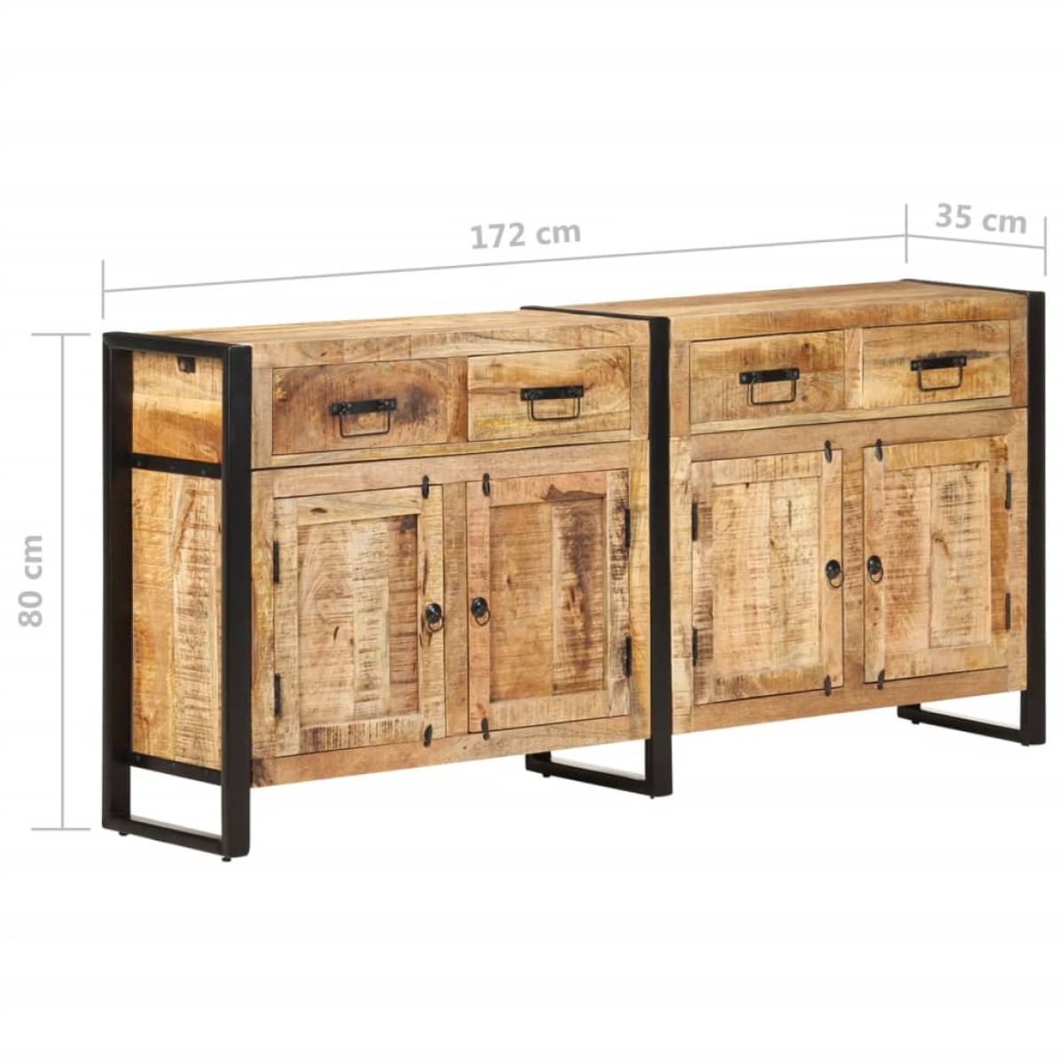 vidaXL Μπουφές 172 x 35 x 80 εκ. από Μασίφ Ξύλο Μάνγκο