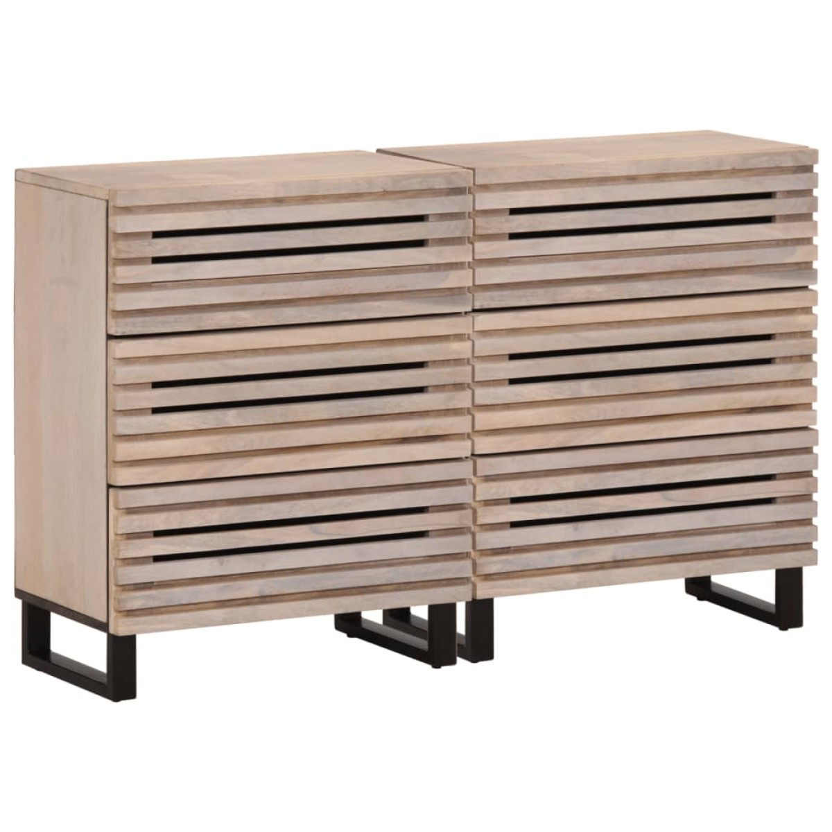 vidaXL Ντουλάπια 2 Τεμ. 60x34x75 εκ. από Μασίφ Ξύλο Μάνγκο