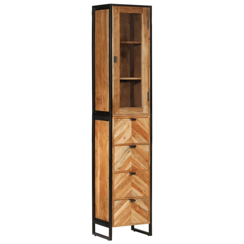 vidaXL Ντουλάπι Μπάνιου 40x27x190 εκ. Σίδηρο και Μασίφ Ξύλο Ακακίας