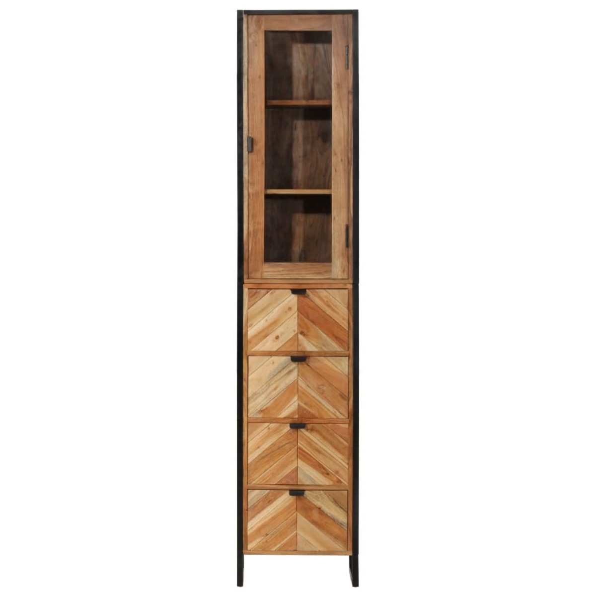 vidaXL Ντουλάπι Μπάνιου 40x27x190 εκ. Σίδηρο και Μασίφ Ξύλο Ακακίας