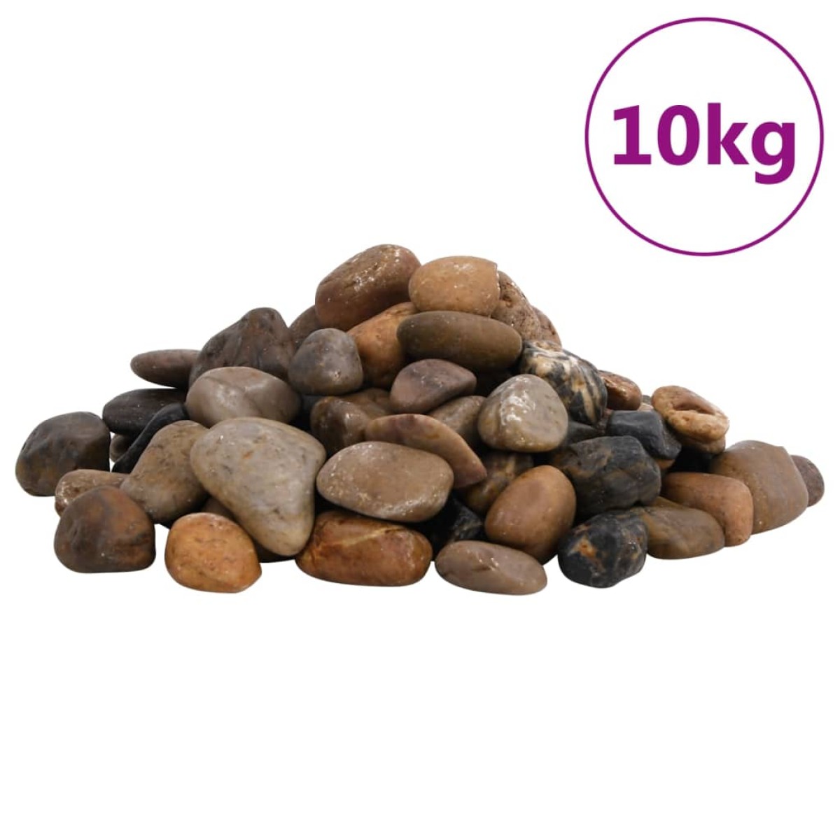 vidaXL Βότσαλα Γυαλισμένα Πολύχρωμα 10 κ. 2-5 εκ.