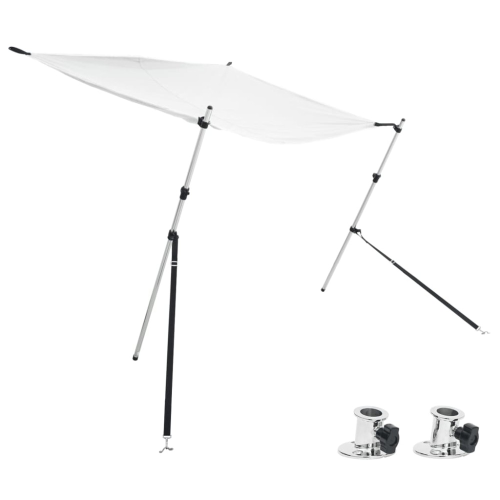 vidaXL Επέκταση Σκιάστρου Σχήμα Τ Λευκή 174x205x(115-194) εκ.