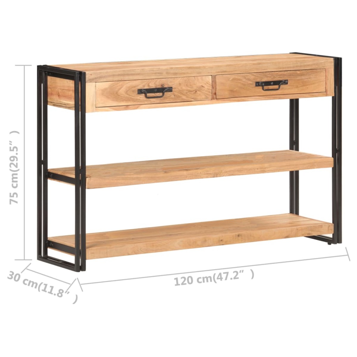 vidaXL Κονσόλα 120 x 30 x 75 εκ. από Μασίφ Ξύλο Ακακίας