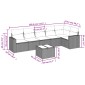 vidaXL Καναπές Σετ 7 Τεμαχίων Μαύρο Συνθετικό Ρατάν με Μαξιλάρια