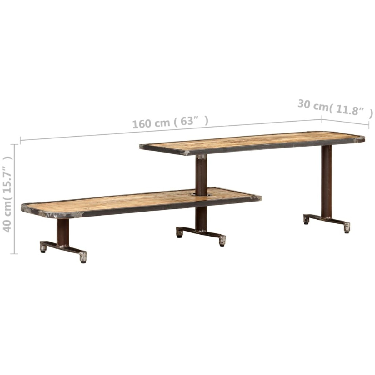vidaXL Έπιπλο Τηλεόρασης 160 x 30 x 40 εκ. από Μασίφ Ξύλο Μάνγκο