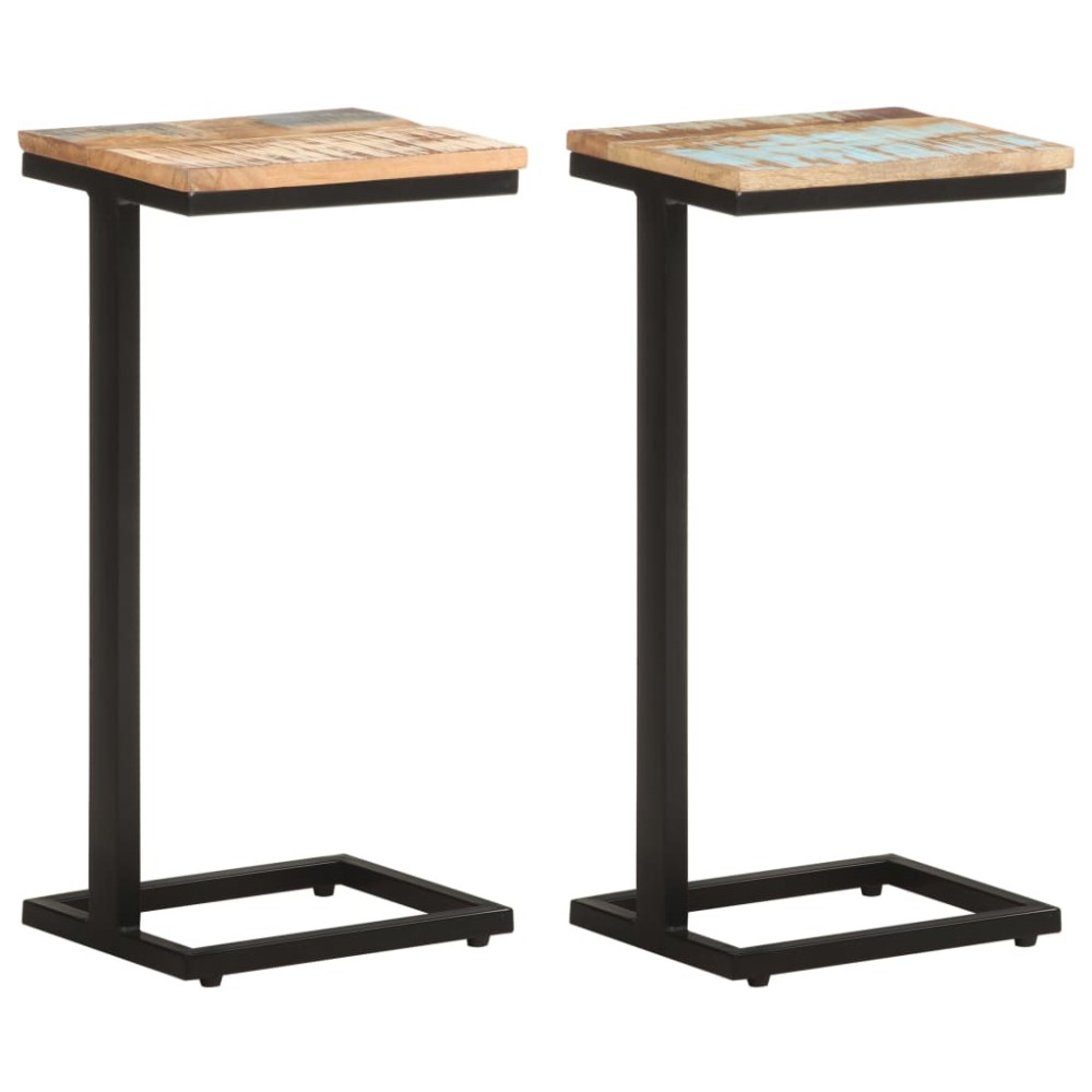 vidaXL Τραπέζια Βοηθητικά 2 τεμ. 31,5x24,5x64,5 εκ. Μασίφ Ανακ. Ξύλο