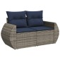 vidaXL Σετ Καναπέδων Κήπου 11 Τεμαχίων με Μαξιλάρια Γκρι από Συνθετικό Ρατάν