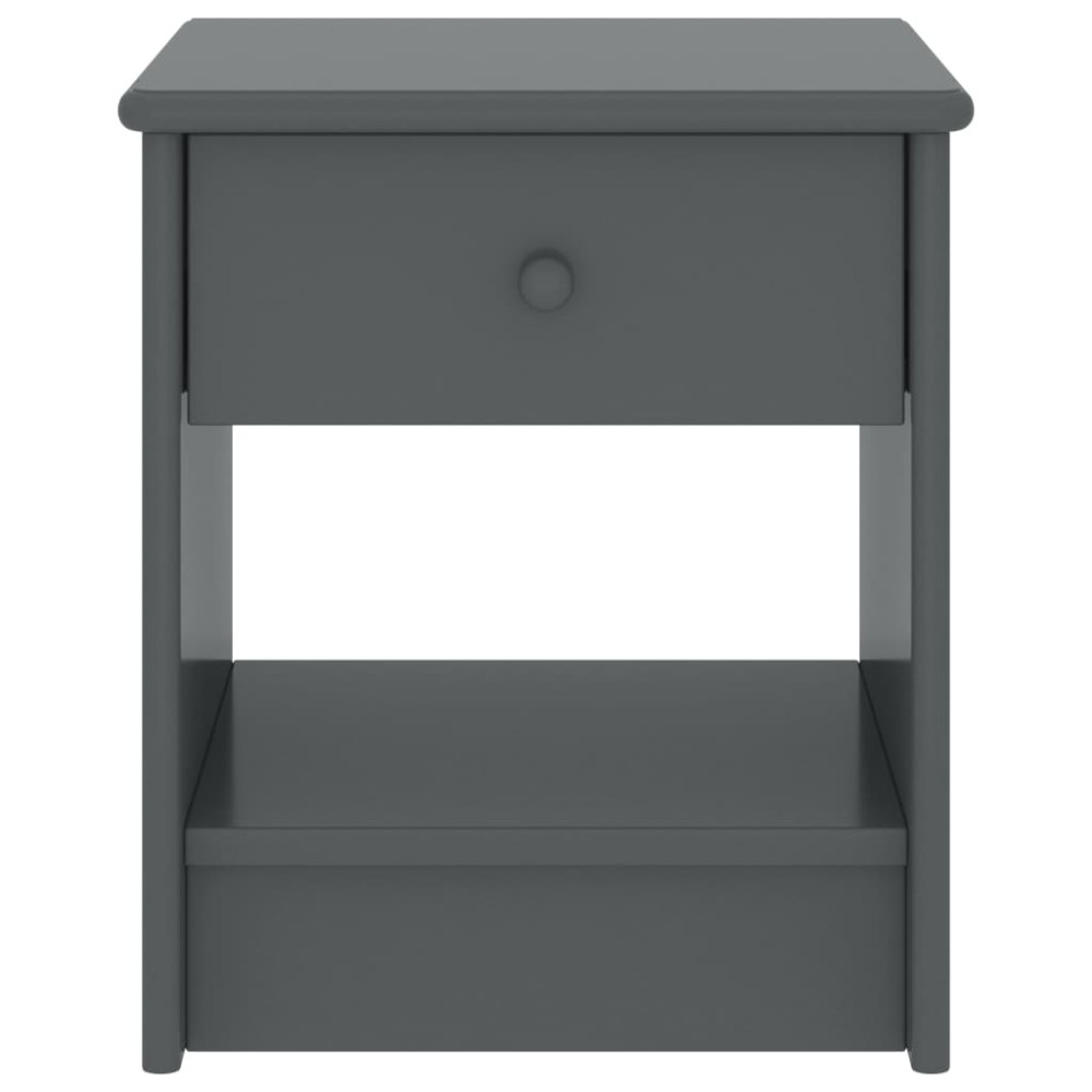 vidaXL Κομοδίνο Σκούρο Γκρι 35 x 30 x 40 εκ. Μασίφ Ξύλο Πεύκου