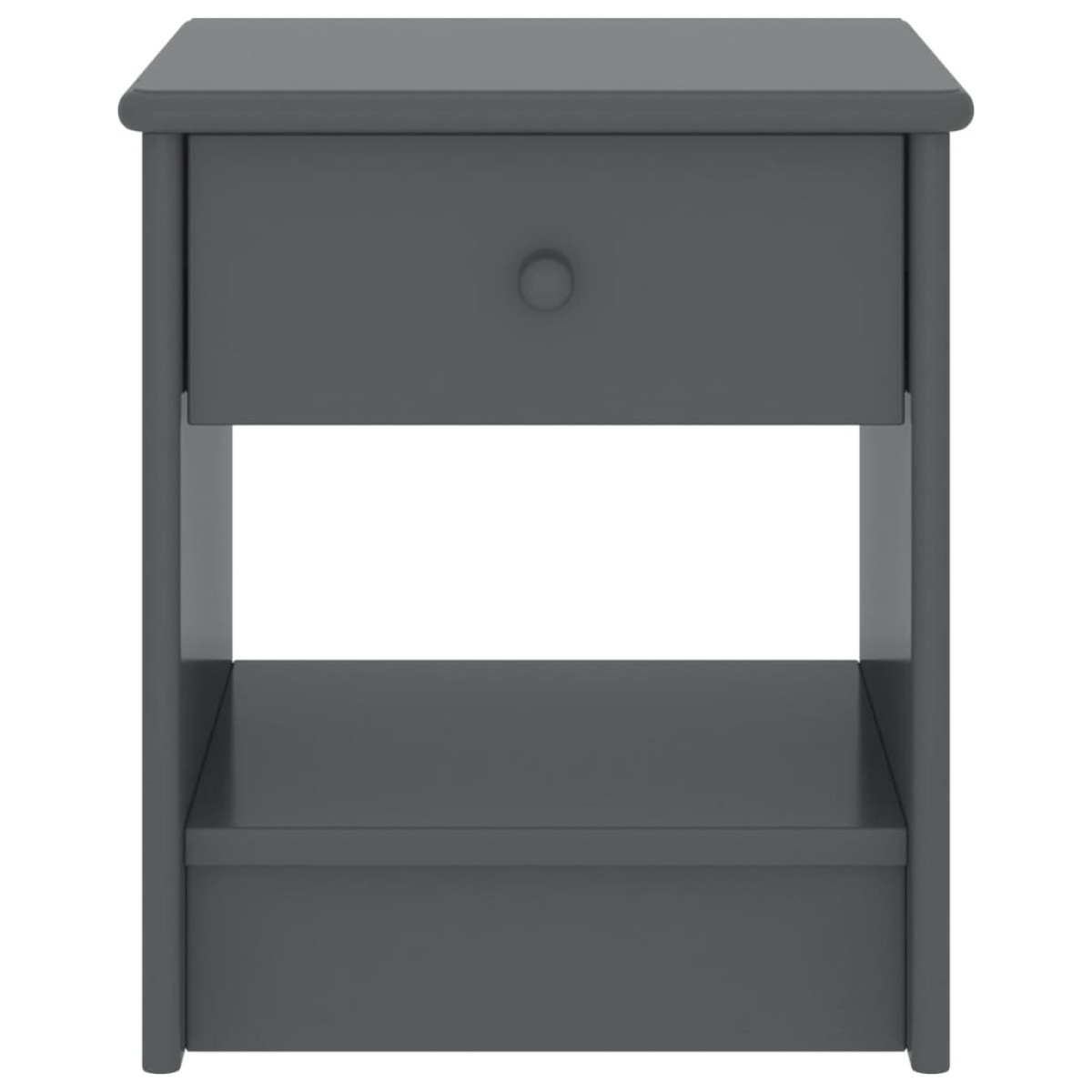 vidaXL Κομοδίνο Σκούρο Γκρι 35 x 30 x 40 εκ. Μασίφ Ξύλο Πεύκου