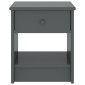 vidaXL Κομοδίνο Σκούρο Γκρι 35 x 30 x 40 εκ. Μασίφ Ξύλο Πεύκου