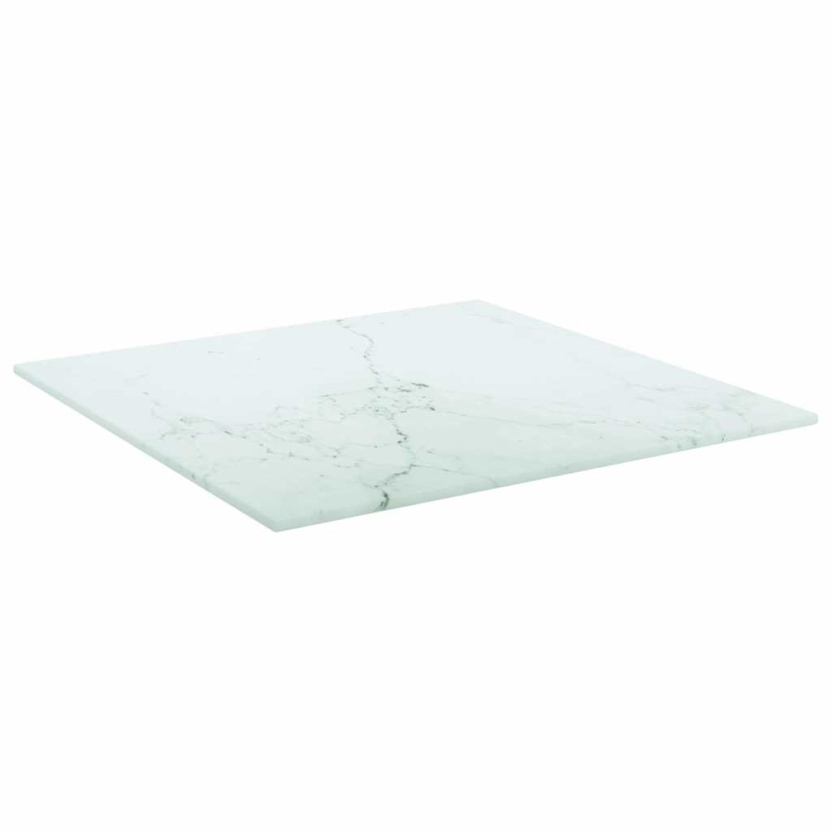 vidaXL Επιφάνεια Τραπεζιού Λευκή 40x40εκ 6 χιλ Ψημ. Γυαλί Μαρμ. Σχέδιο