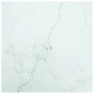 vidaXL Επιφάνεια Τραπεζιού Λευκή 50x50εκ 6 χιλ Ψημ. Γυαλί Μαρμ. Σχέδιο